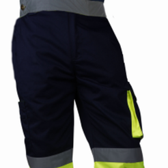 Spodnie robocze na szelkach o intensywnej widzialności  VWTC150YN/S