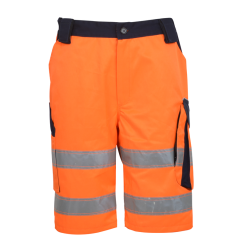 Spodnie robocze krótkie pomarańczoe, ostrzegawcze o intensywnej widzialności VWTC114ON/48