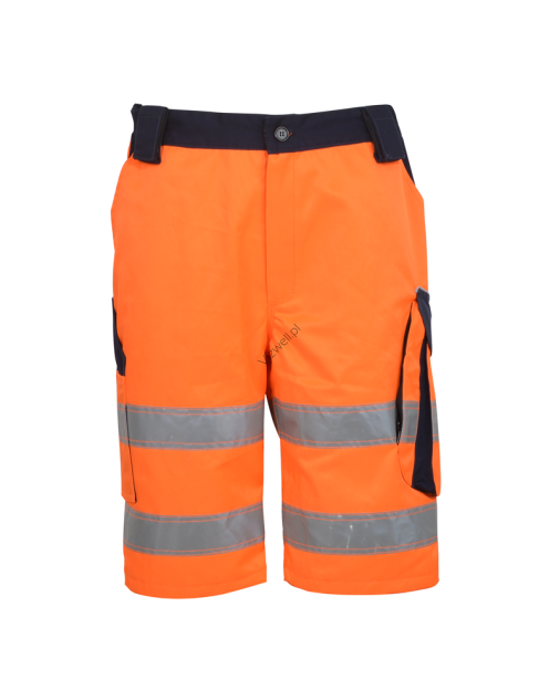 Spodnie robocze krótkie pomarańczowe, ostrzegawcze o intensywnej widzialności VWTC114ON/56