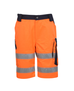 Spodnie robocze krótkie pomarańczowe, ostrzegawcze o intensywnej widzialności VWTC114ON/46