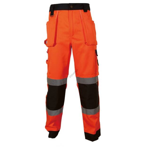 Spodnie robocze ostrzegawcze o intensywnej widzialności, w kontrastowych kolorach VIZWELL VWTC64-BON/S