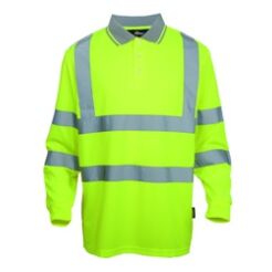 Kolszulka POLO z długim rękawem odblaskowa ostrzegawcza VIZWELL VWPS03-BLY/XL