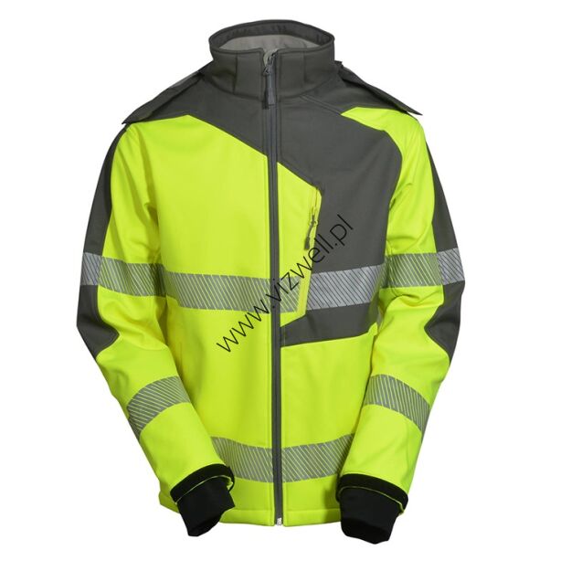 Kurtka SOFTSHELL ostrzegawcza o intensywnej widzialności VIZWELL VWJK267YG/XXXL