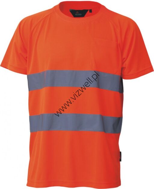 T-shirt Collpass ostrzegawczy o intensywnej widzialności VIZWELL VWTS01-AO/M